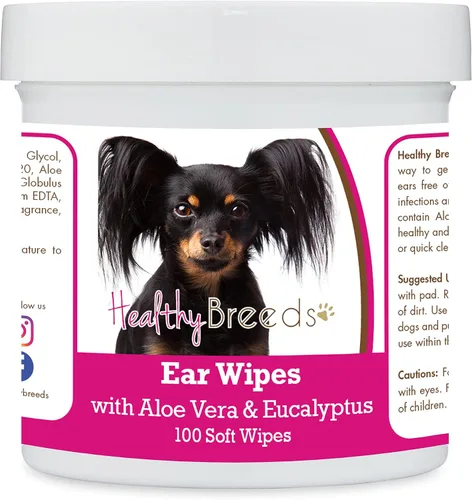 Vista 202 de Healthy Breeds Affenpinscher Toallitas de limpieza de oídos con aloe y eucalipto para perros, 100