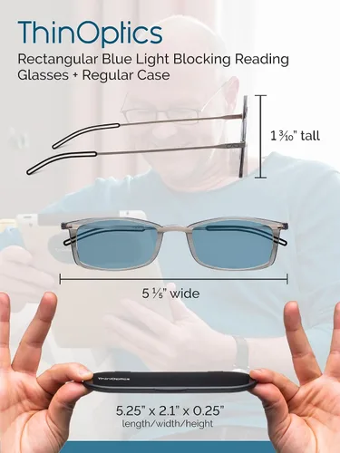 Vista 8 de ThinOptics Frontpage - Gafas de lectura para computadora con bloqueo de luz azul y funda de aluminio Milano