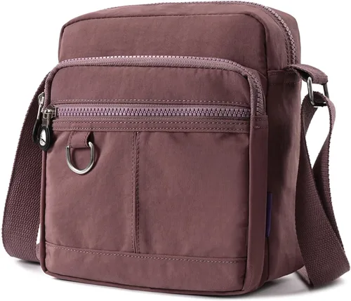 Vista 11 de KARRESLY Bolso de hombro de nylon impermeable con cierre, bolso bandolera, bolso de mano, casual, para mujer