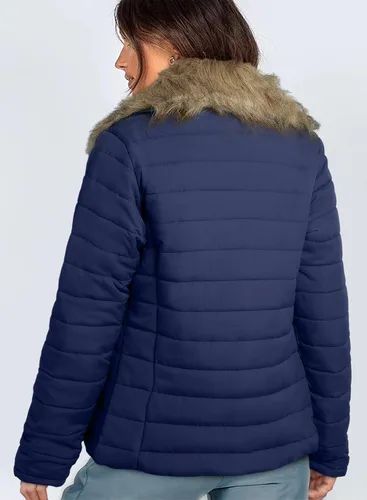 Vista 2 de Dokotoo - Chaqueta de invierno acolchada con cremallera para mujer (S-XXL, sin capucha)