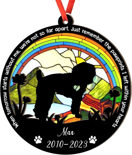 Vista 72 de Adorno personalizado para atrapasoles de sabueso afgano, adorno de Navidad de sabueso afgano, regalo para perro amante, sabueso afgano conmemorativo