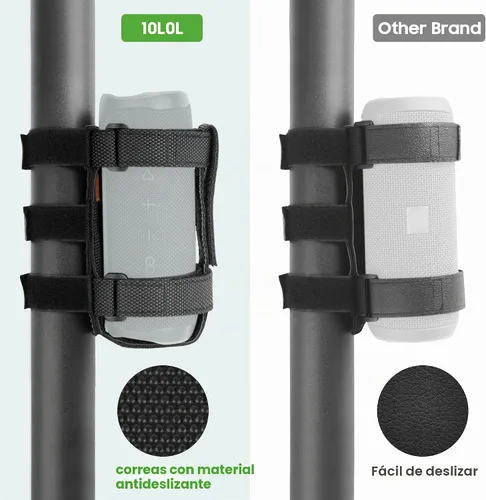 Vista 4 de 10L0L Soporte de altavoz mejorado para accesorios de carrito de golf, correa ajustable se adapta a soporte de altavoz inalámbrico Bluetooth