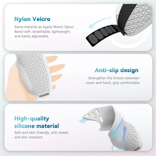 Vista 5 de CNBEYOUNG Touch Controller Grip Cover Compatible with Quest 2 Anti-Throw Handle Sleeve Quest 2 Accessories with Nylon Adjustable Wrist Knuckle