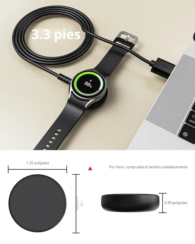 Vista 7 de Paquete de 2 cargadores para Samsung Galaxy Watch compatibles con Watch 8/8 Negro