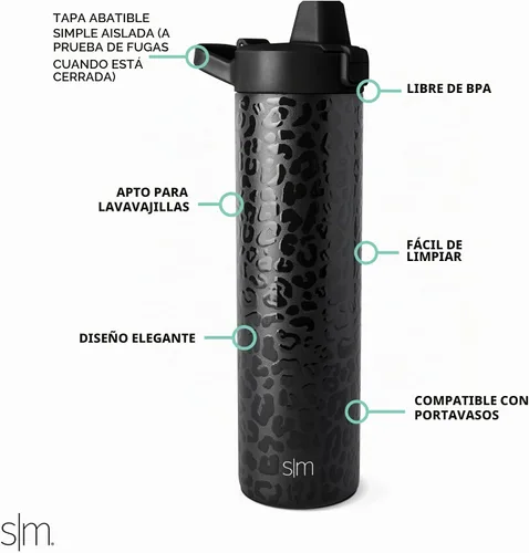Vista 2 de Simple Modern Botella de agua filtrada Botellas de agua de viaje con filtro de carbono de acero inoxidable aisladas Reutilizable para agua
