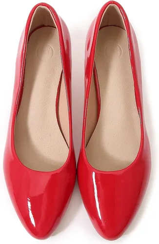 Vista 4 de DADAWEN Zapatos clásicos de tacón bajo para mujer, tacón redondo, tacón de gatito, oficina, trabajo, fiesta, boda