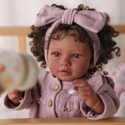 Vista 5 de BABESIDE Reborn Baby Dolls Black Girl, muñeca de bebé realista linda de 20 pulgadas