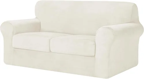 Vista 38 de CHUN YI Fundas de terciopelo para sofá de 4 piezas para sofá de 3 cojines, funda de sofá antideslizante resistente al agua, protector de muebles