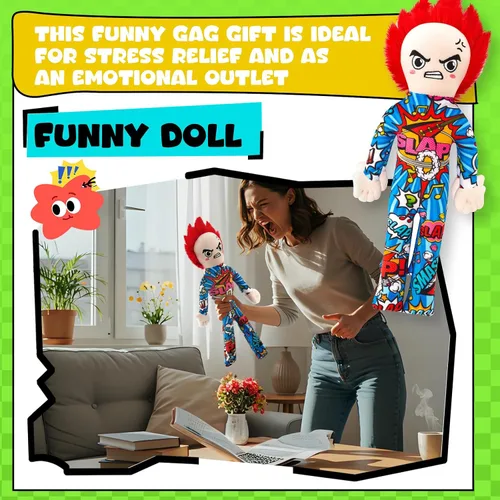 Vista 4 de VioraWhite Divertido regalo de broma de 15 pulgadas, regalo inspirado en la muñeca de bofetada para el alivio del estrés para marido, hombres, papá