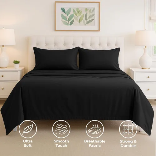 Vista 126 de Pure Bedding Juego de Sábanas Twin - Sábanas de Cama de Microfibra Ultra-Suave 1800 - Doble Cepillado - Bolsillos Profundos - Ajuste Fácil - Extra