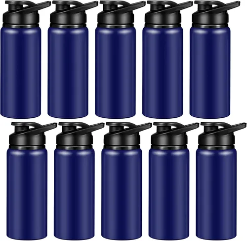 Vista 13 de CHENGU Botella de agua a granel de 20 onzas de aluminio, botellas reutilizables ligeras con tapa de rosca, vasos de agua fáciles de transportar, a
