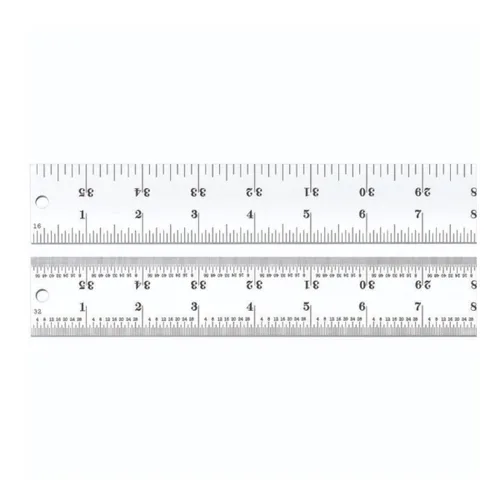 Vista 30 de Regla de acero templado Starrett Spring, con graduación de pulgadas, graduaciones estilo 4R, 1