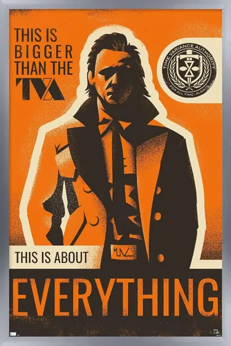 Vista 11 de Marvel Loki: Season 2 - Póster de pared de Loki Everything, 22.4 pulgadas de largo x 14.7 pulgadas de ancho, versión enmarcada de madera de granero