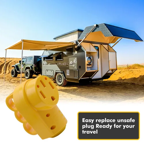 Vista 7 de NEMA 14-50R - Enchufe RV de 50 amperios, enchufe hembra de repuesto resistente de 125/250 V con mango de agarre ergonómico para RV, cámper