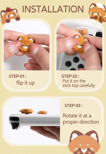 Vista 5 de PAWSWORLD Lindos agarres de pulgar para Nintendo Switch, tapas de joystick de interruptor suave, cubiertas de joystick de dibujos animados, tapas