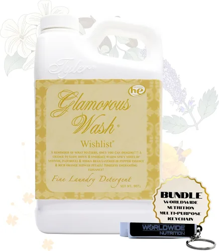 Vista 16 de Worldwide Nutrition Paquete Compatible con Tyler Glamorous Wash Diva Detergente Líquido para la Ropa - Lavable a Mano y a Máquina Detergente
