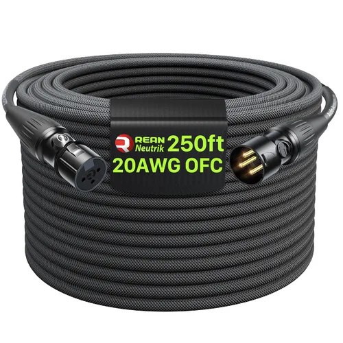 Vista 25 de AA AUDIO ACCESSORY Serie Oro Cables XLR Star Quad de 1.5 pies, Conectores Neutrik, Cable de micrófono 19AWG, Cable de micrófono trenzado en nylon