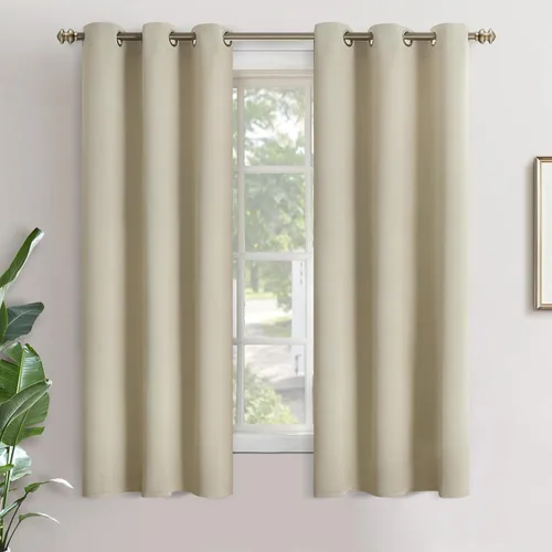Vista 12 de YoungsTex - Cortinas blackout cortas, aislamiento térmico, ojales, oscurecen la habitación, privacidad, para cámper, sótano, cocina y baño, 2 Gris