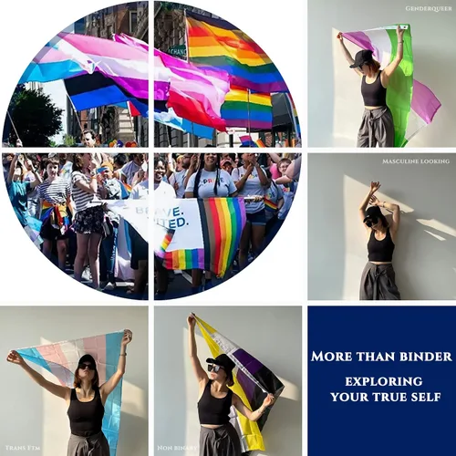 Vista 7 de Carpeta de pecho Trans FTM, diseño de tamaño ajustable, agradable al tacto y transpirable, cubiertas para pezones integradas