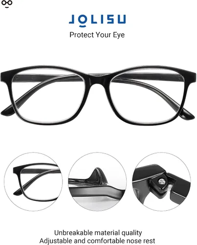 Vista 5 de JOLISU 5-Pack Ultra-Light Slim Frames Reading Glasses for Women - Readers for Women, Spring Hinges and Blue Light Protection