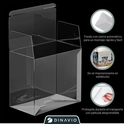Vista 4 de Dinavio Crafthouse Paquete de 5 protectores de plástico PKMN Booster Box - Protectores de exhibición de cajas de refuerzo compatibles con cajas