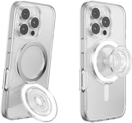 Vista 30 de Agarre para teléfono PopSockets con soporte expansible, agarre adhesivo - aluminio negro