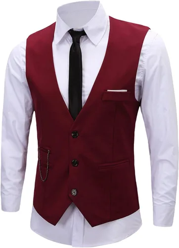 Vista 16 de Vestido formal para hombre, de negocios, ajustado, sin mangas, chaqueta de traje, chaleco chaleco Negro