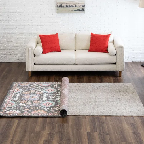 Vista 12 de Mohawk Home - Almohadilla de doble superficie para alfombra, color gris liso, 1/4 pulgadas de grosor (2 x 16 pies)