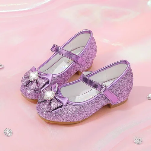 Vista 7 de Furdeour Zapatos de vestir para niñas, zapatos de princesa Mary Jane para bodas, flores, damas de honor, tacones con purpurina para niños pequeños