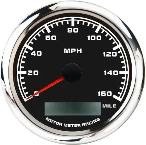 Vista 23 de MOTOR METER RACING W PRO 85mm 3-3/8" 2 en 1 Velocímetro GPS Tacómetro Odómetro Digital Kilometraje y Medidor de Viaje con Señal de Giro y Luz Alta