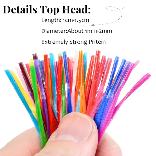 Vista 3 de Extensiones de cabello arcoíris, 100 unidades de rayas de cabello de colores para niñas y mujeres, extensiones sintéticas rectas de 20 pulgadas