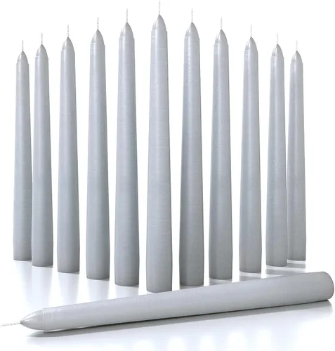 Vista 52 de CANDWAX Juego de 12 velas cónicas color naranja de 8 pulgadas, sin goteo, sin perfume, de larga duración, perfectas para fiesta de Halloween