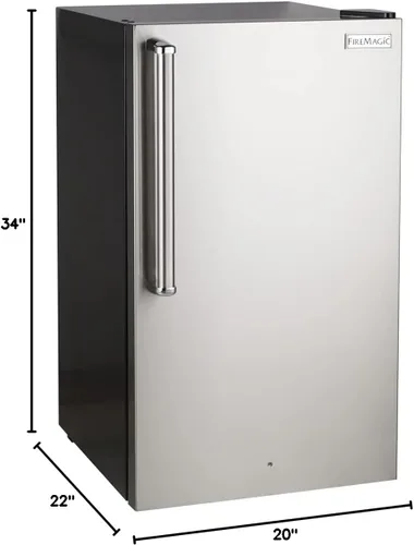 Vista 2 de Fire Magic Refrigerador exterior con puerta SS (3598-DR), bisagra derecha, 20x34.125 pulgadas