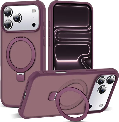 Vista 89 de SKYLMW - Funda compatible con iPhone 11 de 6.1 pulgadas, con soporte magnético invisible tipo anillo, funda translúcida de grado militar, compatible