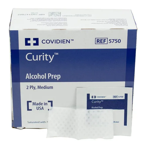 Vista 2 de Covidien, 5750, Gasas con alcohol, estériles, tamaño medio, de dos capas (200 unidades), 200