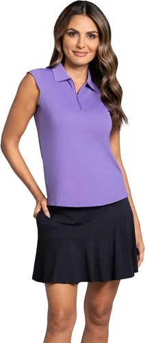 Vista 14 de IBKUL Athleisure Wear - Polo sin mangas con protección solar UPF 50+ Icefil Cooling-Solid sin mangas 84000 Negro