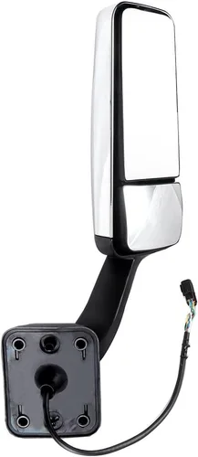 Vista 2 de Espejo de remolque de capó, espejo de puerta de camión apto para 2008-2016 para Freightliner para camión Cascadia con tapa cromada calentada
