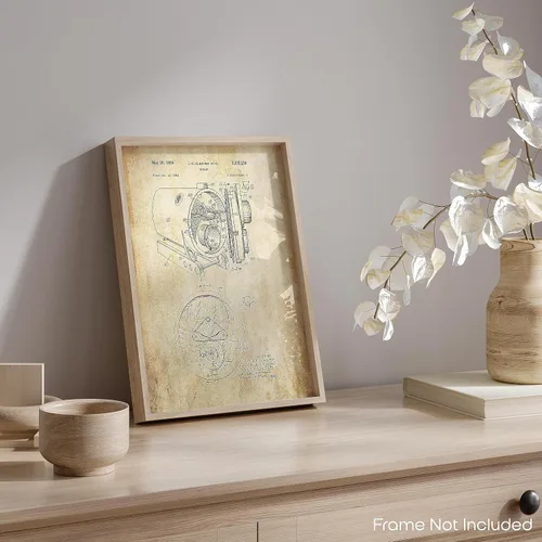 Vista 5 de Inspirational Wall Art Co. - Caldera - Herramientas de fontanería para soldadura, tubos de fontanero, carteles de patente vintage, impresión