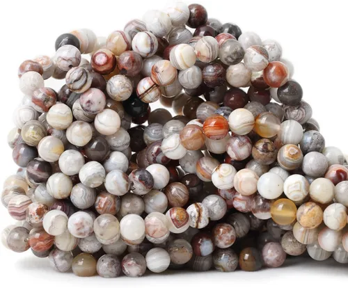 Vista 17 de Cuentas redondas sueltas de ágata estilo antiguo vena de dragón de 6mm, cuentas para diseño de joyas, 60 cuentas Ágata de vena de dragón