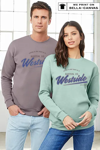Vista 3 de INK STITCH Unisex 3945 Bella Canvas Custom Printing Logo Textos Esponja Fleece Cuello redondo Sudaderas