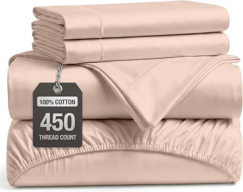 Vista 33 de LANE LINEN Sábanas de cama individual – 450TC algodón peinado de fibra larga de alta calidad, color blanco Soft & Breathable Twin Sheet &