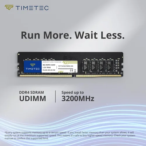 Vista 2 de Timetec Hynix IC DDR4 3200MHz PC4-25600 CL16 1.35V sin búfer no ECC diseñado para juegos y de alto rendimiento compatible con AMD e Intel Desktop