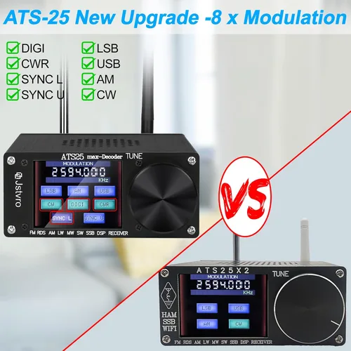 Vista 3 de SI4732 ATS-25max-DECODER Receptor de radio: V4.17 con CW, decodificación RTty, WiFi, espectro de audio y receptor DSP FM LW (MW y SW) y SSB
