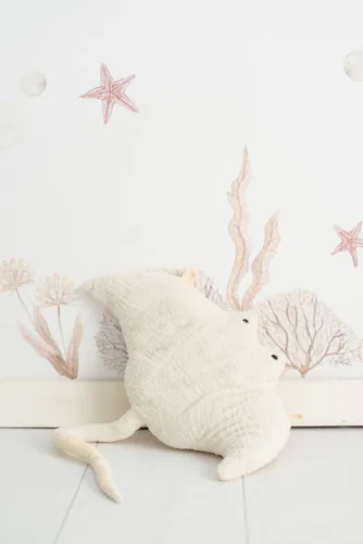 Vista 5 de Set of 2 peluches infantiles de pared formado por mantarraya gris y mantarraya blanco