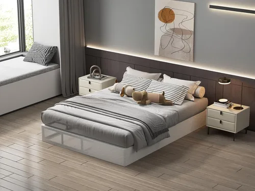 Vista 9 de Base de cama con somier de 3 pulgadas, tamaño individual, base de colchón de metal resistente con funda de tela, sin ruido, fácil montaje