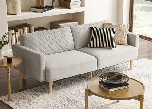 Vista 14 de mopio Sofá cama futón de 76.4 pulgadas, sofá biplaza, sofá cama, sofá futón moderno de mediados de siglo, sofá cámara, sofás para sala de estar