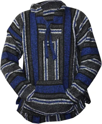 Vista 2 de Suéter sin capucha mexicana Baja sin botones unisex, Azul