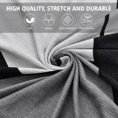 Vista 3 de LiveGo Funda de sofá en forma de L, 2 piezas, elástica y elástica de 3 plazas, protector de muebles con 4 fundas de almohada para sala de estar