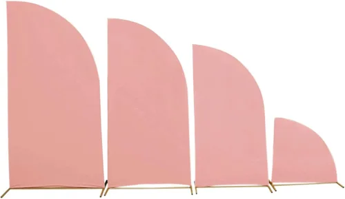 Vista 233 de Efavormart - Juego de 4 fundas de elastano beige para arco de media luna, fundas de telón de fondo Chiara de 2.5 pies a 7 pies para escenarios
