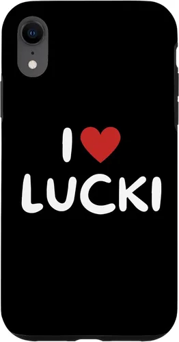 Vista 43 de Funda con corazón rojo para iPhone 16 I Love Lucki